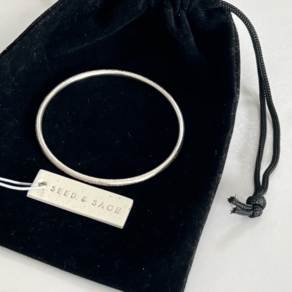 Seed & Sage Sterling Solver 925 Mexico Etched Women’s Bangle Bracelet